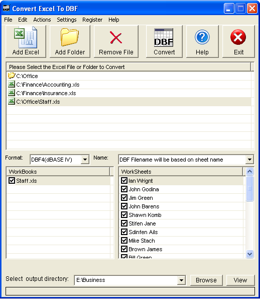 dbf to excel converter